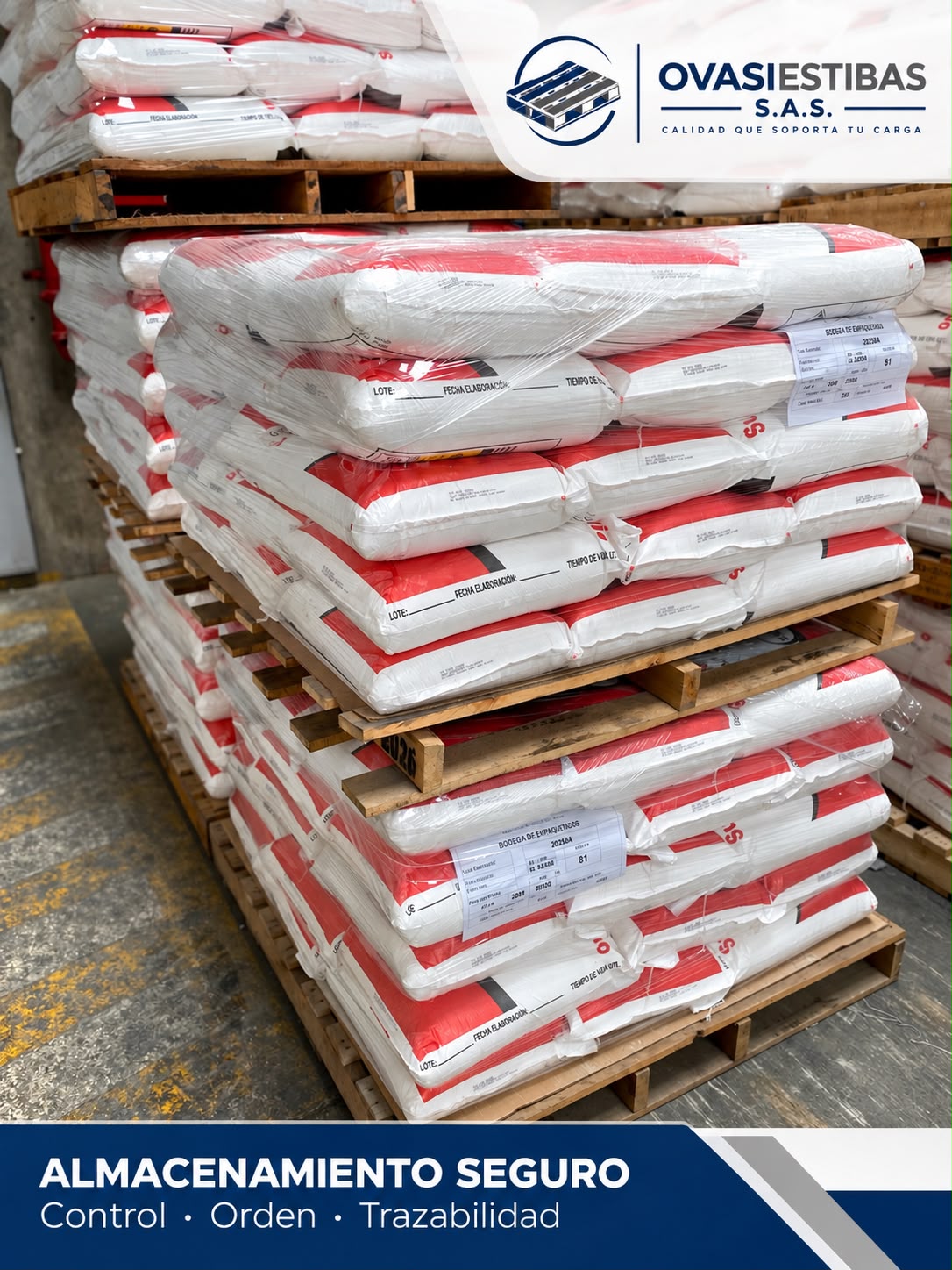 Almacenamiento seguro sobre pallets
